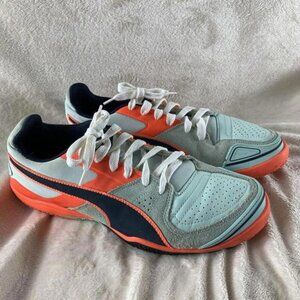 Puma Mens Size 7 Invicto Sala Soccer Shoes Aqua Neon Orange Sneakers​